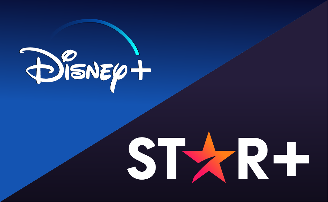 Disney+ and Star+'s logos