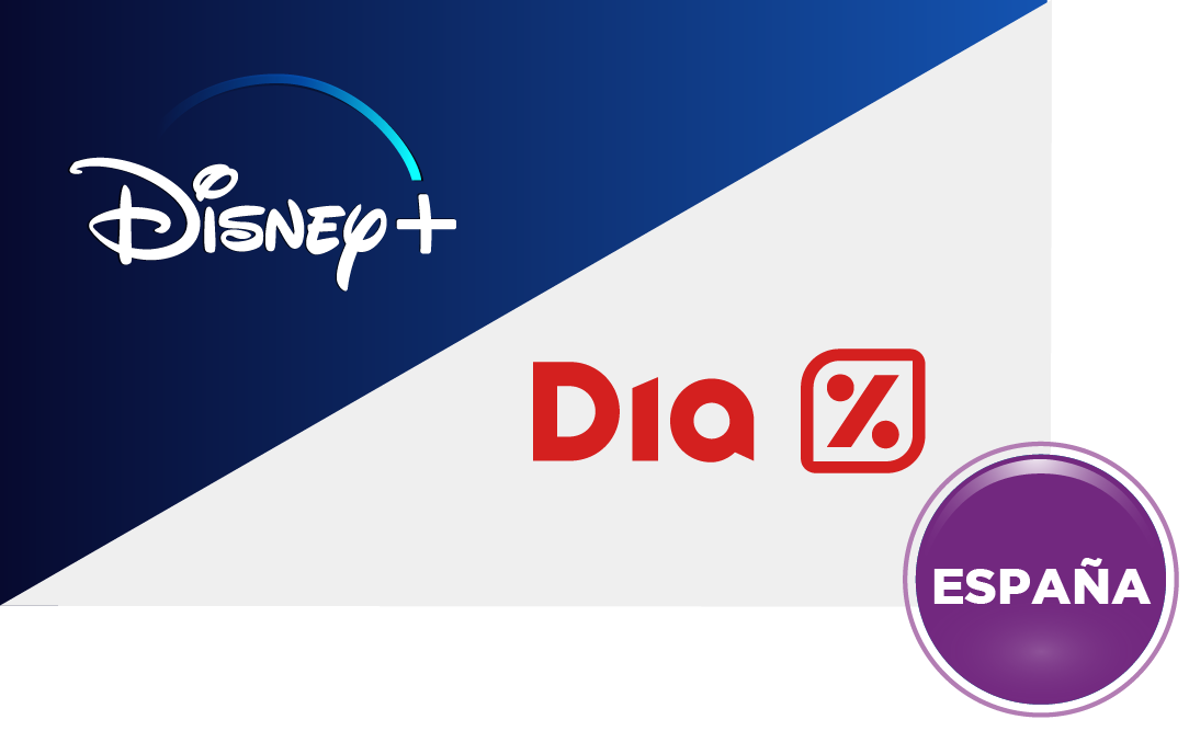 logo disney+ y Dia con stikcer de spain